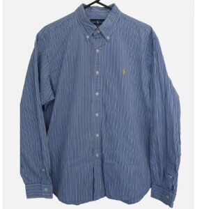 Ralph Lauren Custom Fit Oxford Stripe Shirt Yellow Pony Logo